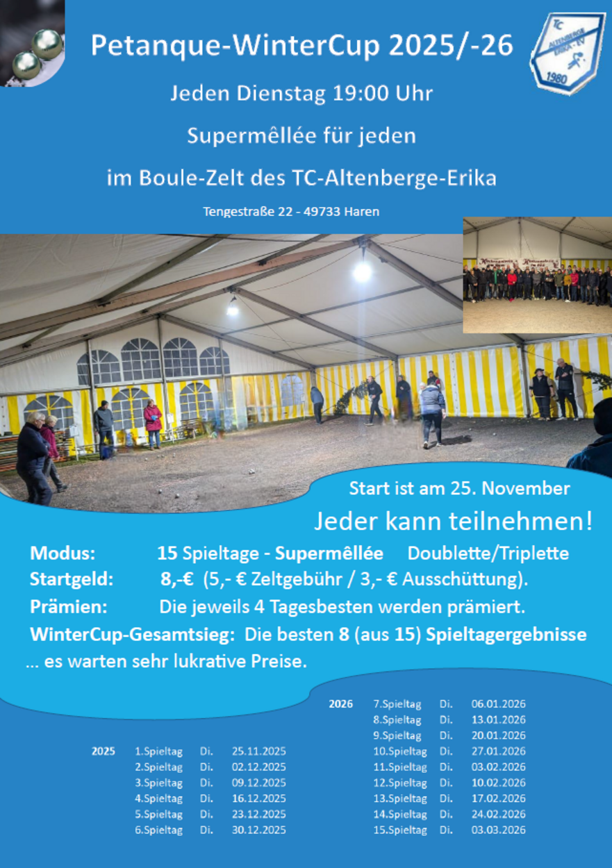 Pétanque Winter - Cup in Altenberge 2025